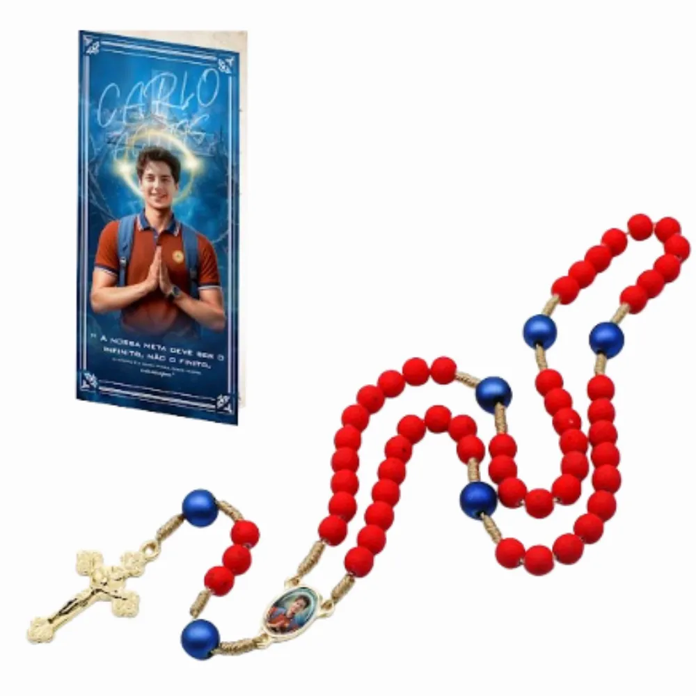 Terço de Carlo Acutis com folheto Imagem