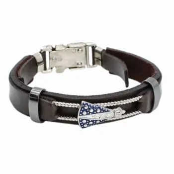 Pulseira Couro Marrom Nossa Senhora Aparecida