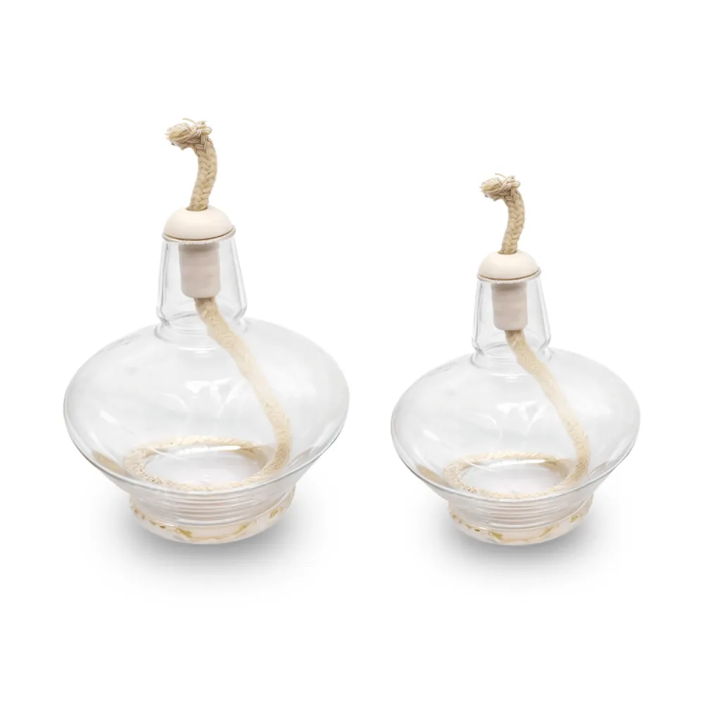 LAMPARINA DE VIDRO COMPLETA COM TAMPA E PAVIO Imagem