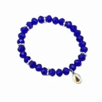 Pulseira Nossa Senhora Aparecida contas cristal de vidro azul