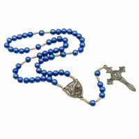Terço São Miguel Azul contas 10mm