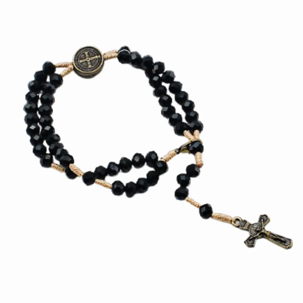 Terço de Pulso com Medalha de São Bento Imagem