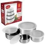 KIT 4 POTES ACO INOX
