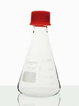 FRASCO ERLENMEYER COM TAMPA DE ROSCA 250ML