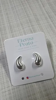 Brinco Prata Gota Abaulada 13Mm