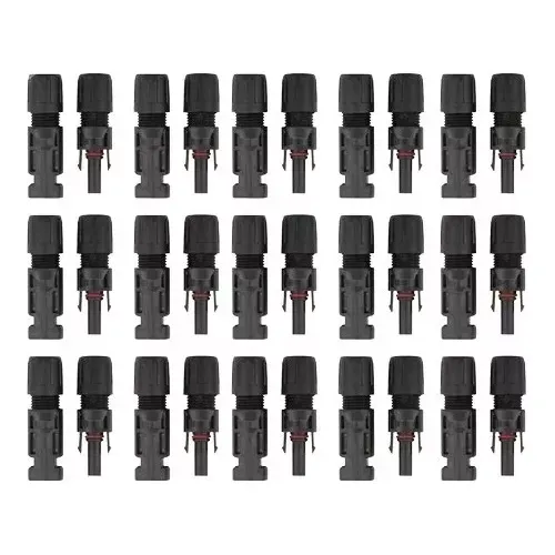 kit com 100 unidades de Conector Plug Mc4 Painel Placa Cabo Solar Macho Fêmea  Imagem