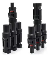 Kit 50 Unidades Dmit Conector Mc4 3 Vias Tipo Y Painel Solar Paralelo Par Cor Preto - Foto 2