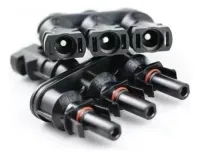Kit 50 Unidades Dmit Conector Mc4 3 Vias Tipo Y Painel Solar Paralelo Par Cor Preto - Foto 3