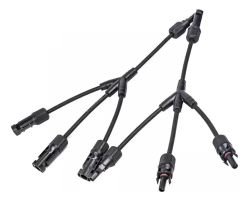 kit 50 Unidades de Conector Mc4 3 Vias 3x1 Painel Energia Solar Tipo Y Cabo
