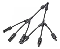 kit 50 Unidades de Conector Mc4 3 Vias 3x1 Painel Energia Solar Tipo Y Cabo
