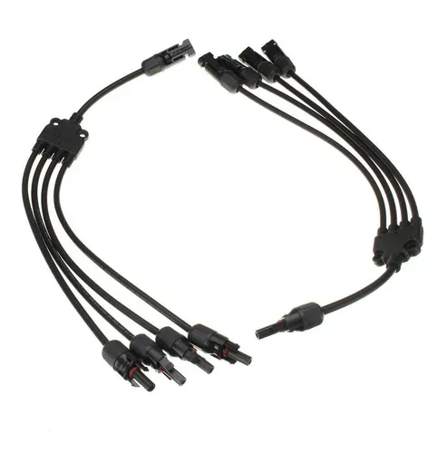 kit com 50 unidades - Conector Mc4 - Y 4 Cabo P/ Ligação Paralelo Painel Solar