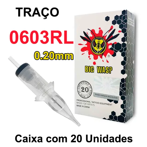 Cartucho BIG WASP MATTE - TRAÇO 0603RL 0.20mm CAIXA 20 UNIDADES