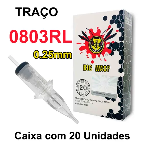 Cartucho BIG WASP MATTE - TRAÇO 0803RL 0.25mm CAIXA 20 UNIDADES Imagem