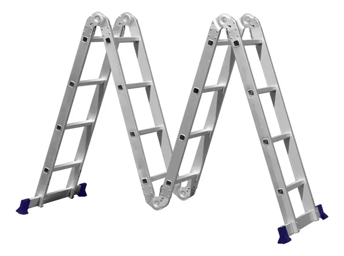 Escada Articulada Andaime Multiuso 150kg 16 Degraus Mor 4x4