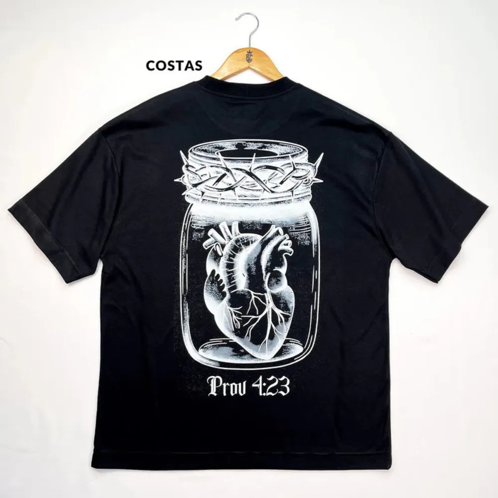 Oversized Preta Full Guarda Teu Coração Prov 4:23 Imagem