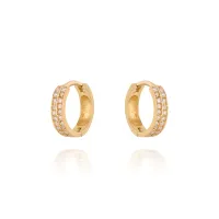 Brinco argola ouro18k com diamantes 