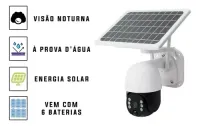 Câmera Segurança Bateria Solar, Wifi Ip66, Full Hd Cor Preto-Branco - Foto 4