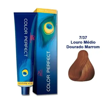 TINTA COLOR PERFECT 7/37 LR MEDIO DOURADO MARROM WELLA 60ML