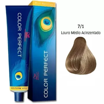 TINTA COLOR PERFECT 7/1 LR MEDIO ACINZENTADO WELLA 60ML