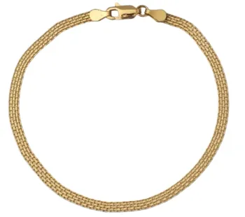 MJA-17161-19 - Pulseira Malha Bismak-Esteirinha, Em Ouro Amarelo 18K