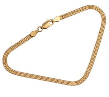 MJA-17161-19 - Pulseira Malha Bismak-Esteirinha, Em Ouro Amarelo 18K - Foto 2