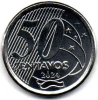 2024 - 50 Centavos - Moeda Brasil - Estado de Conservação: Flor de Cunho (FC)