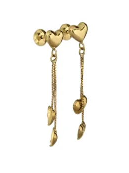 MJA- 13925 - Brincos Feminino Coração, Em Ouro 18K - Foto 2