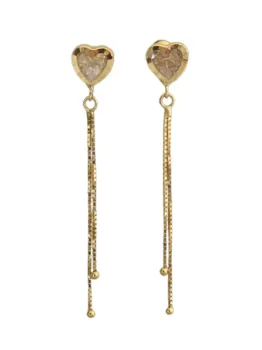 MJA-13958 - Brincos Feminino, Coração Em Ouro 18K