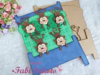 G1.899  Gabarito de Moldes  em MDF  Luva Cama - Cinco Macaquinhos