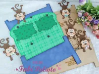 G1.899  Gabarito de Moldes  em MDF  Luva Cama - Cinco Macaquinhos - Foto 3