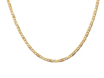 MJA- 17922-60 - Cordão Malha Piastrine Laminada, Em Ouro 18K