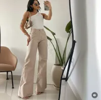  Wide Leg Bege