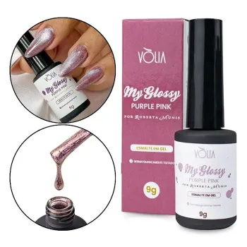 VÒLIA - Esmalte em Gel Magnético - My Glossy - Purple Pink - Secar em Cabine Led / UV - 9g