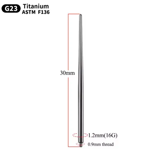 Taper em Titânio para Joia de Rosca Interna 1.2mm TIT13