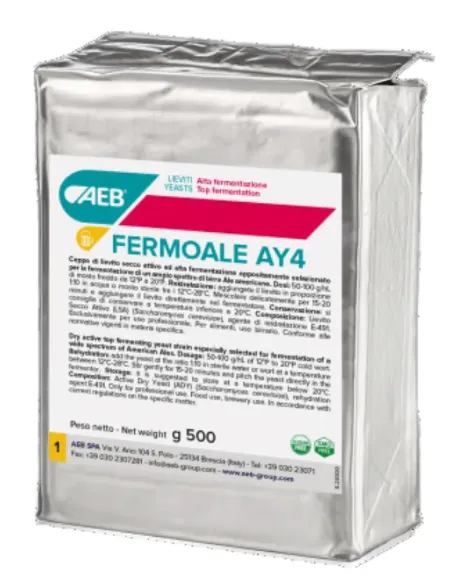 FERMOALE AY4 Embalagem de 500g sachê de 11,5g e caixa com 10x11,5g