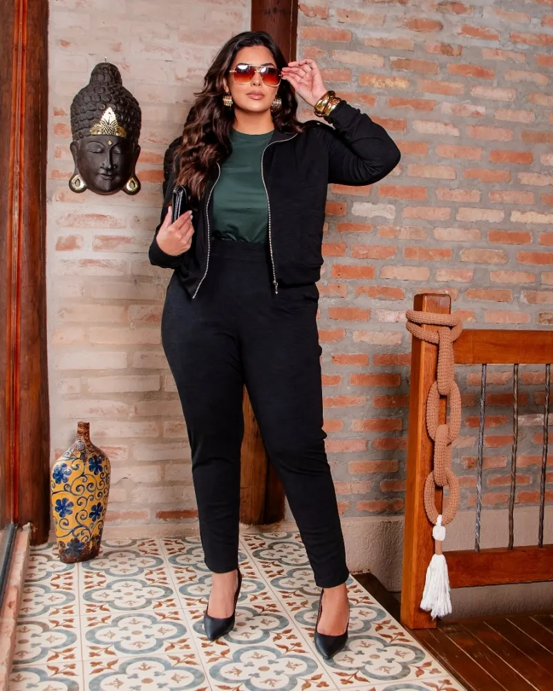 Conjunto Jaqueta Calça Tricot Diva
