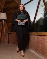 Conjunto Jaqueta Calça Tricot Diva's Voga Preto - Foto 4
