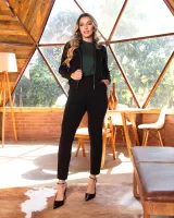 Conjunto Jaqueta Calça Tricot Diva's Voga Preto - Foto 7