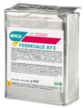 Fermoale AY3 Embalagem de 500g sachê de 11,5g e caixa com 10x11,5g
