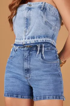 Short Denim com elastano | REF: 2895 - Foto 2