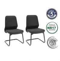 Kit com 2 Unidades Cadeira Aproximação Fluidy Tela Estrutura Sky