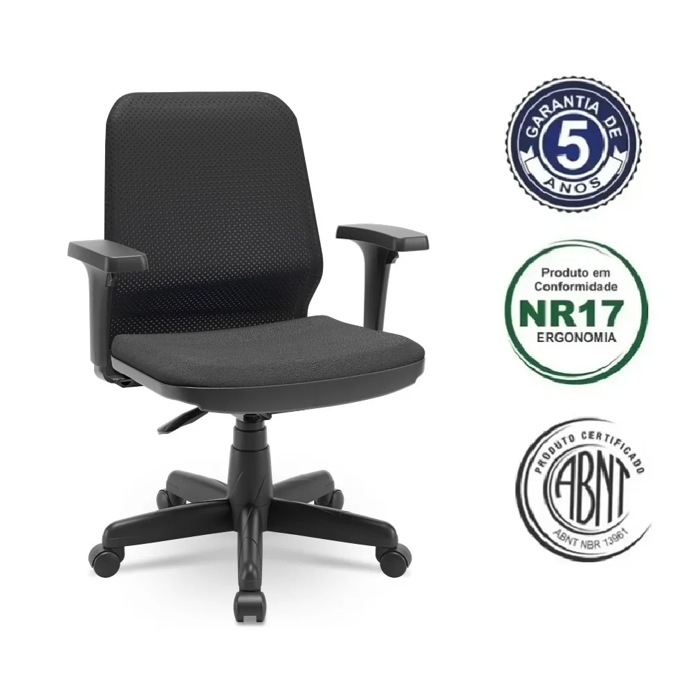 Cadeira Executiva Fluidy Tela Base Standard com Braços Reguláveis