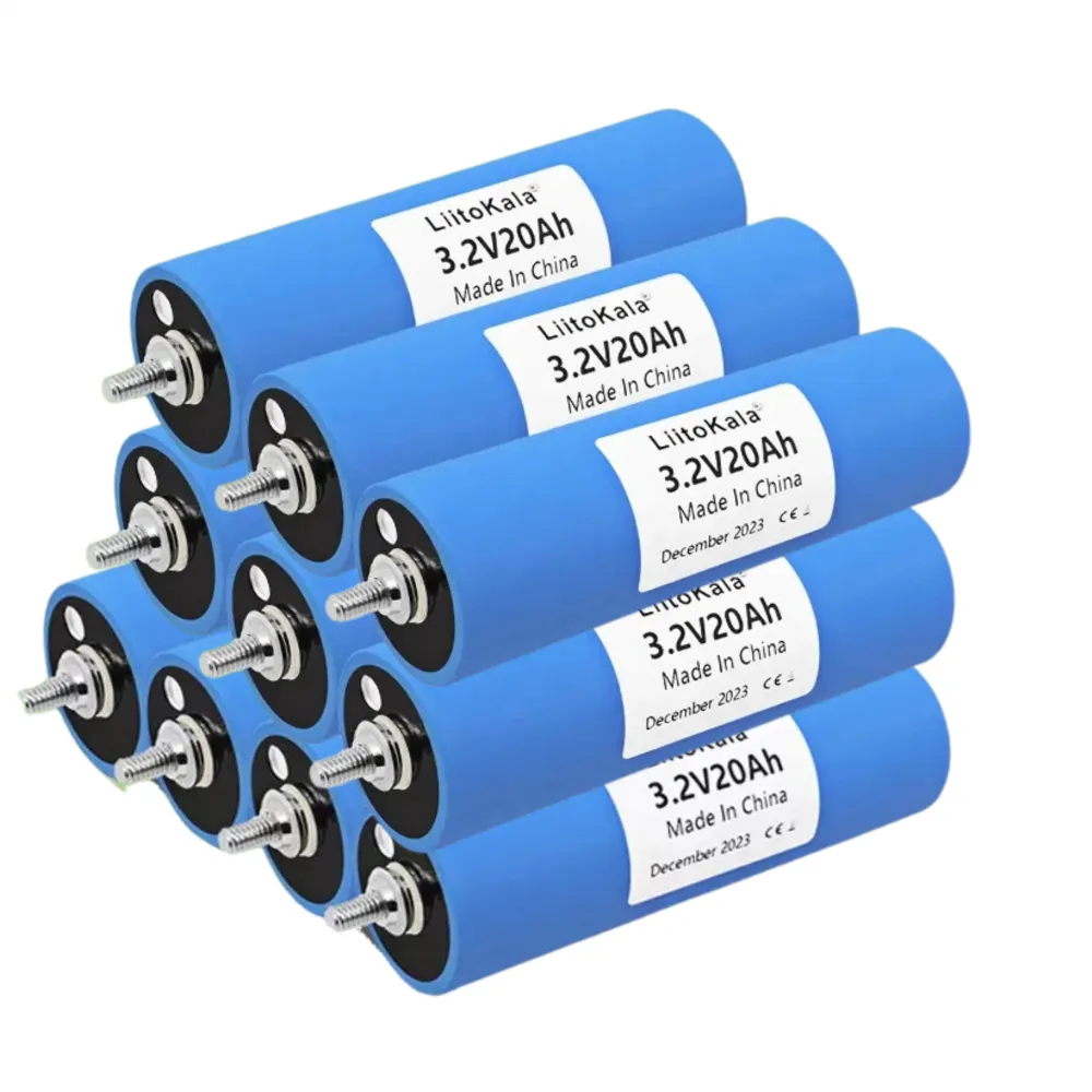 Kit com 10 unidades - Bateria LiitoKala 1-4PCS 3C 3.2V 20Ah Lifepo4 bateria sistema solar para trailers e barcos