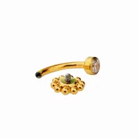 Banana Bell em Titânio INDIANO PVD GOLD FLOATING 1.6mm com Pedra Zircônia  TIT22 - Foto 3