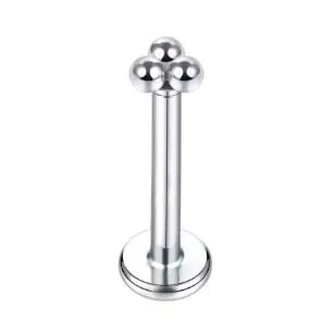 Labret em Titânio 1.2mm 3 Esferas TIT18 Imagem