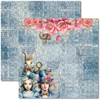 SC-948- Alice 1- Papel para Scrapbook Dupla Face