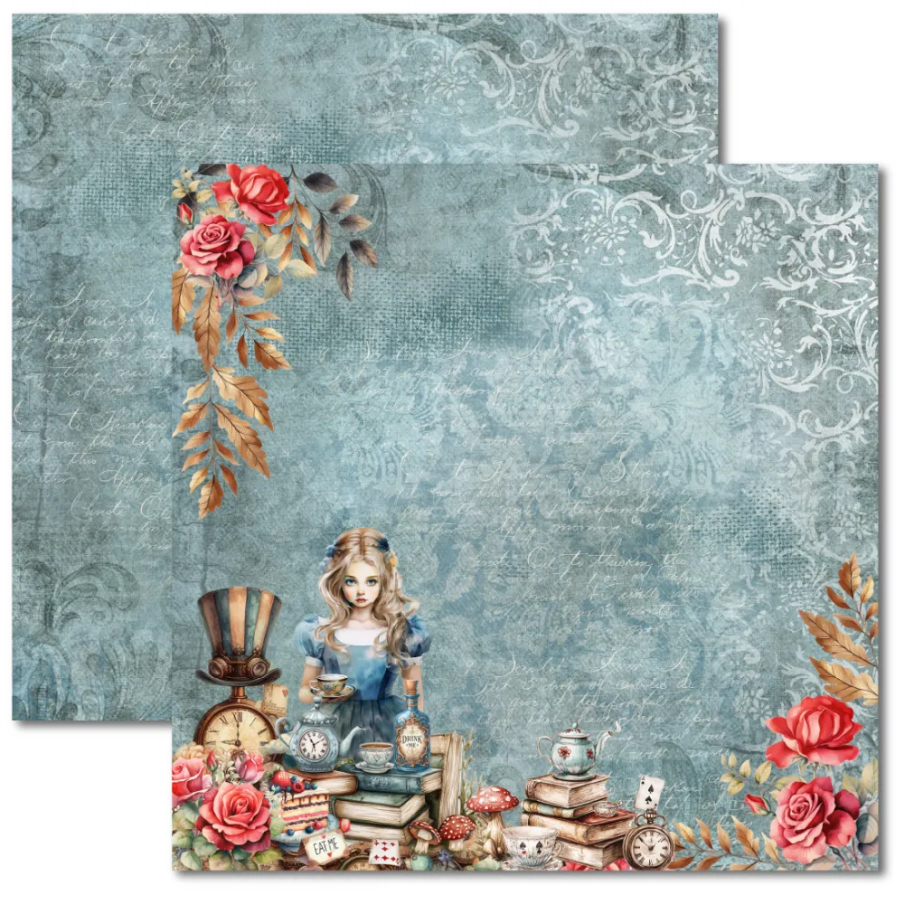 SC-949- Alice 2- Papel para Scrapbook Dupla Face