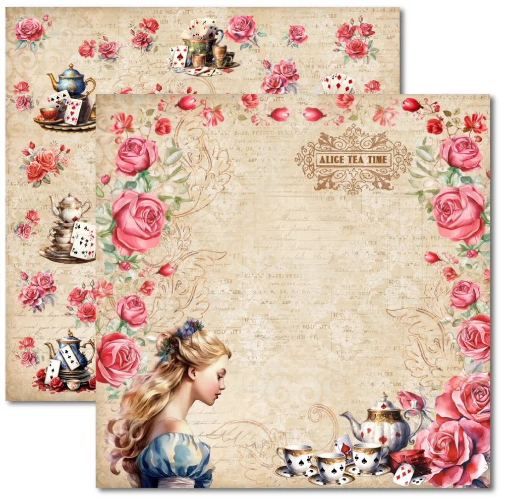 SC-951- Alice 4- Papel para Scrapbook Dupla Face