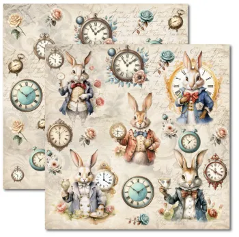 SC-952- Alice 5- Papel para Scrapbook Dupla Face 