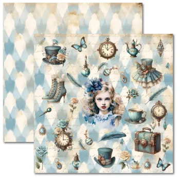 SC-953- Alice 6- Papel para Scrapbook Dupla Face   